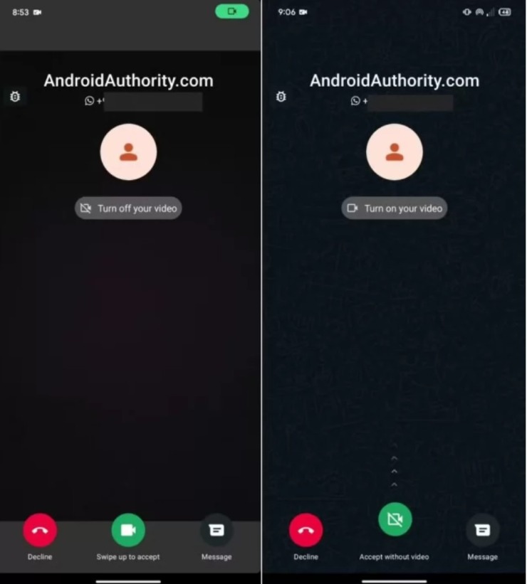 Schermate WhatsApp condivise da Android Autority